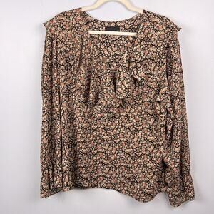 Vintage Ruffle detail ditzy floral large blouse